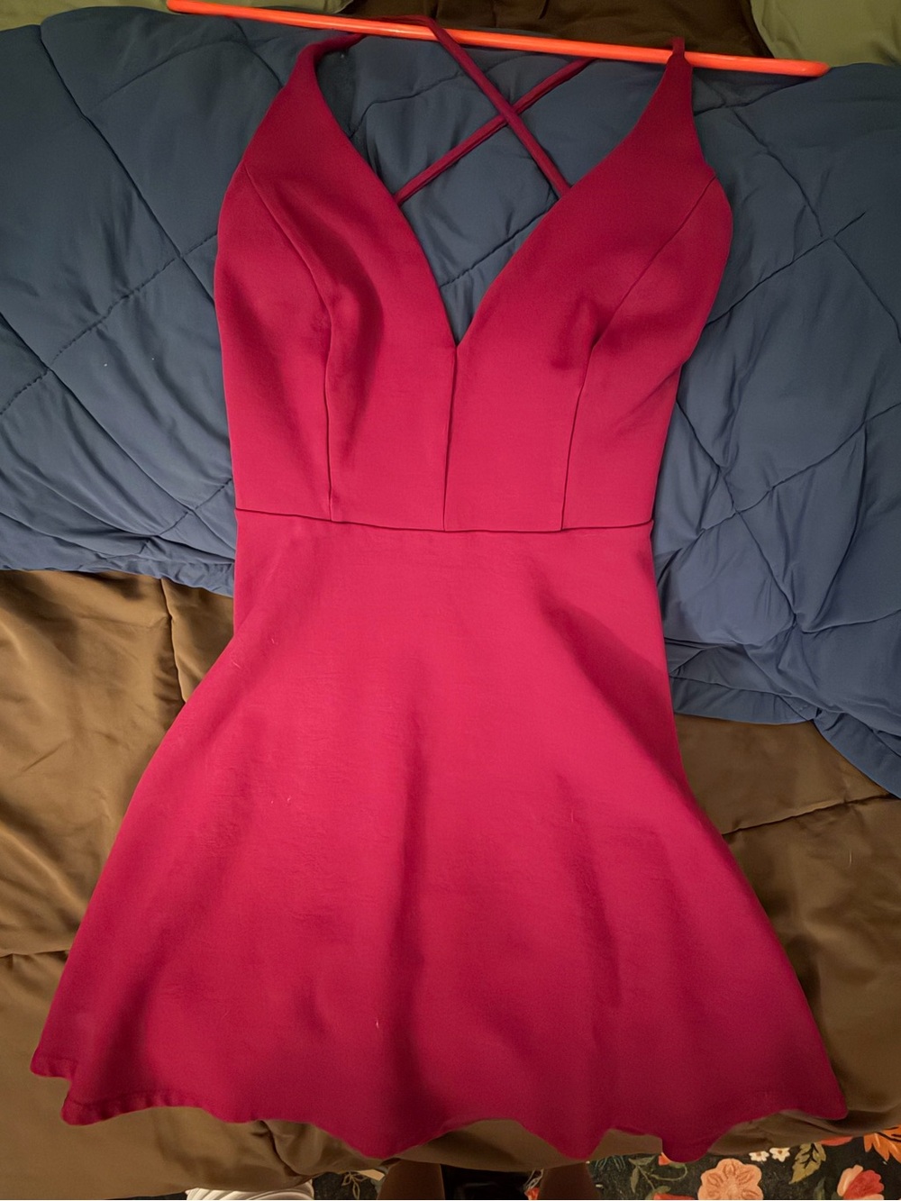 Lulu's Believe in Love Magenta Backless Skater Dress
